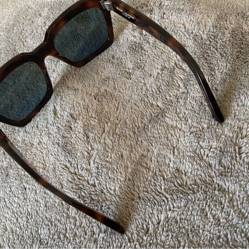 Saint Laurent Women's Tortoiseshell Square Sunglasses - Dark Brown/Black Lenses - Picture 5 of 7
